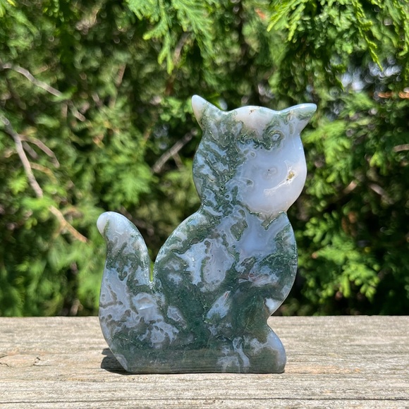 Moss Agate Cat - Picture 6 of 6